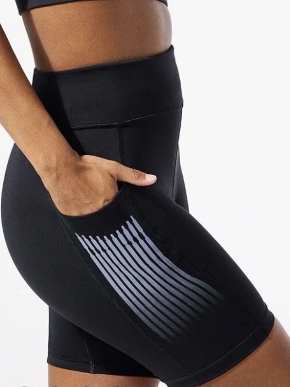 Savage X Fenty Biker Shorts Women S Black High Waist 7 Inseam Pockets Yoga